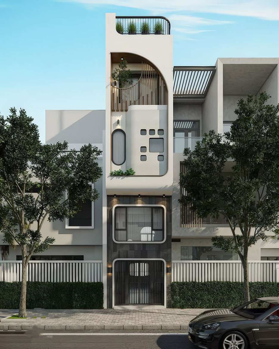 Nhà phố 4 tầng có gác lửng