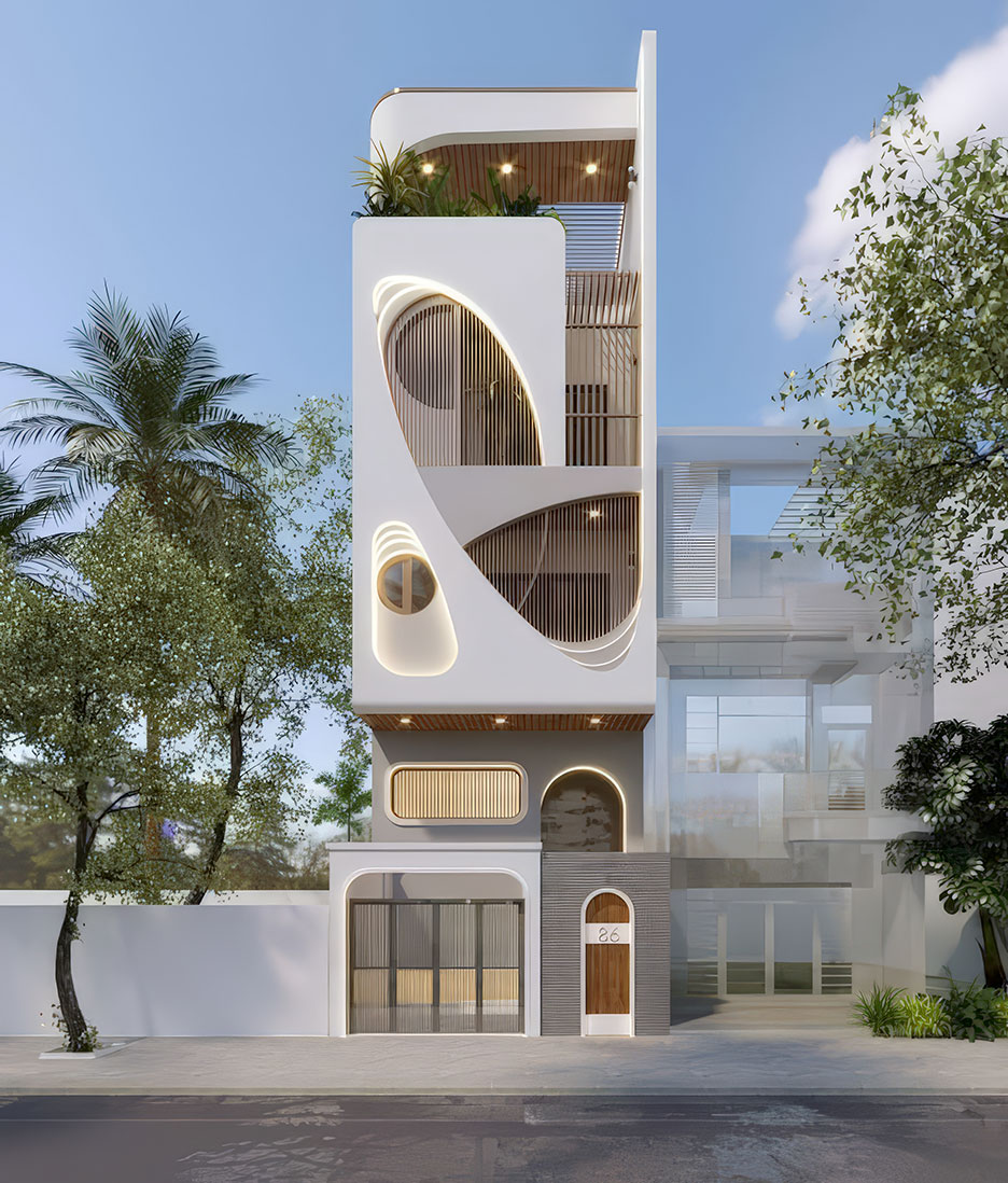 nhà phố 4 tầng có gác lửng