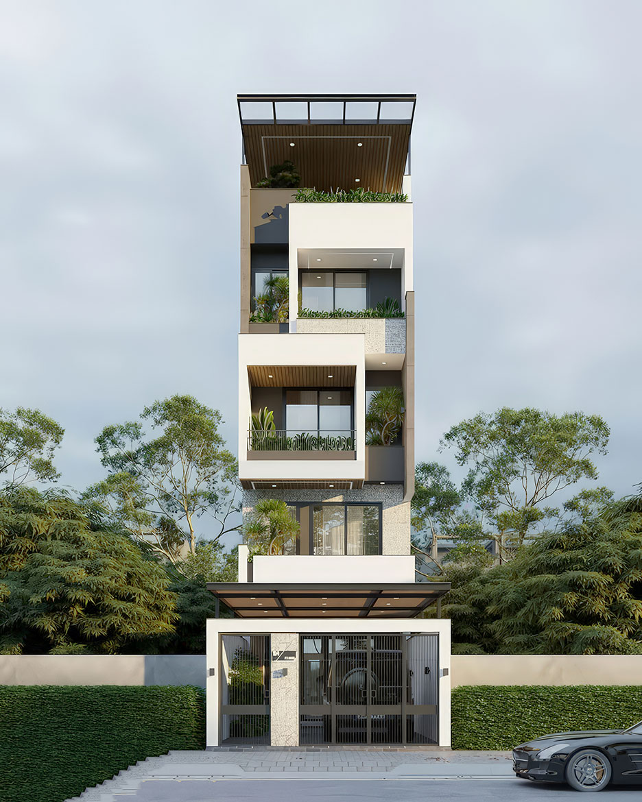 Nhà phố 4 tầng có gác lửng