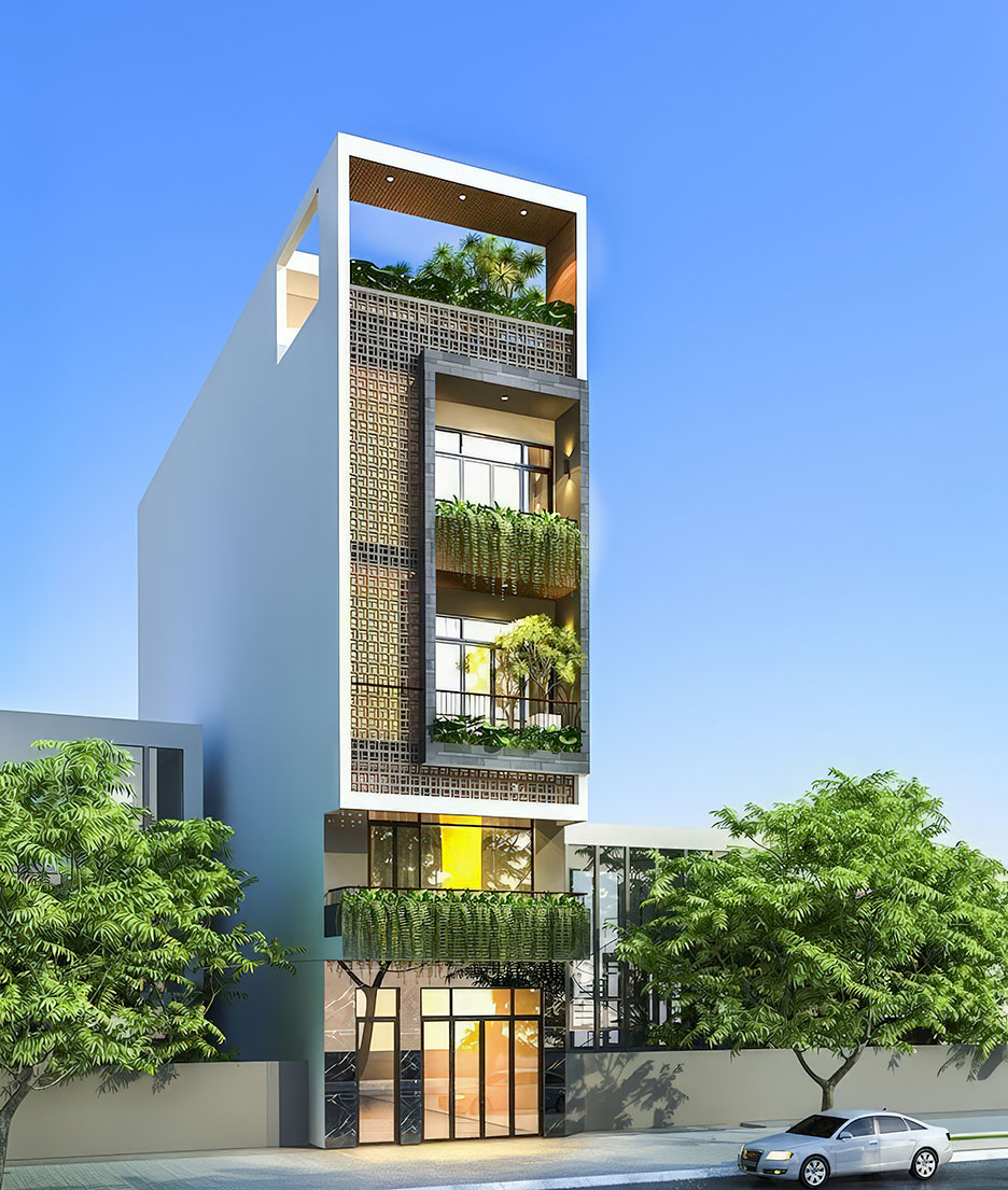 Nhà phố 4 tầng có gác lửng