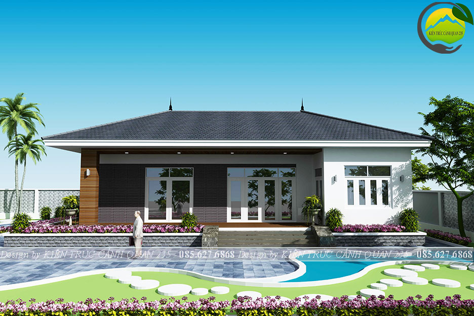 Biệt thự 1 tầng mái Nhật 3 phòng ngủ 250m2 tại Lâm Đồng
