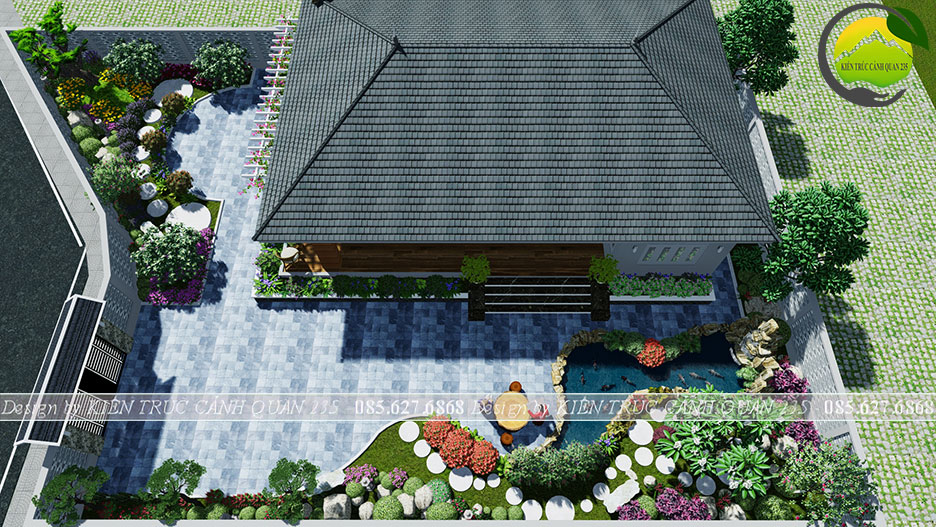 Biệt thự 1 tầng mái Nhật 3 phòng ngủ 250m2 tại Lâm Đồng