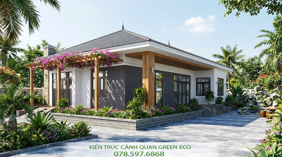 Biệt thự 1 tầng mái Nhật 3 phòng ngủ 250m2 tại Lâm Đồng