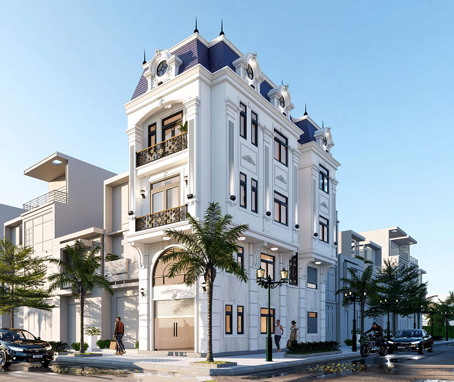 nhà phố 3 tầng có gác lửng