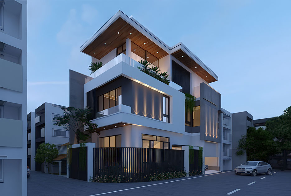 nhà phố 3 tầng lô góc