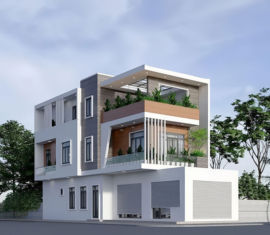 nhà phố 3 tầng lô góc