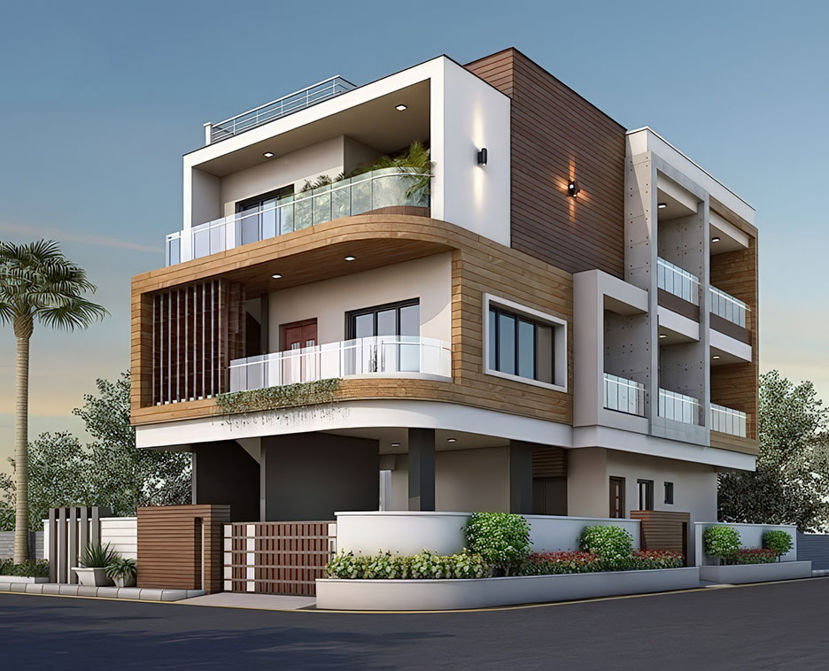 mẫu nhà 3 tầng 2 mặt tiền