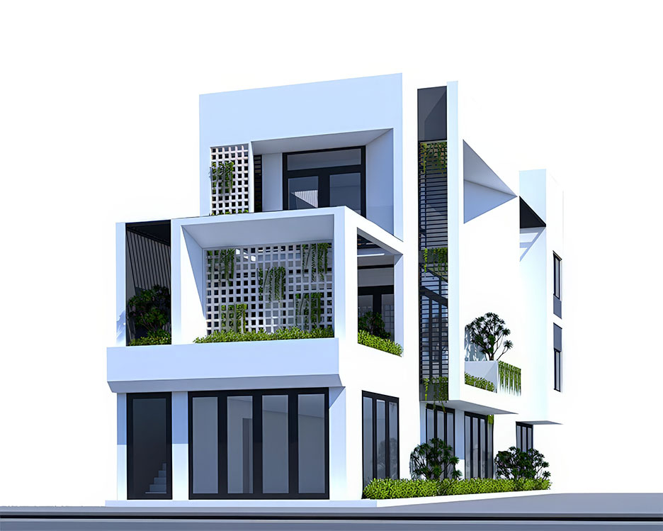 nhà phố 3 tầng 2 mặt tiền đẹp