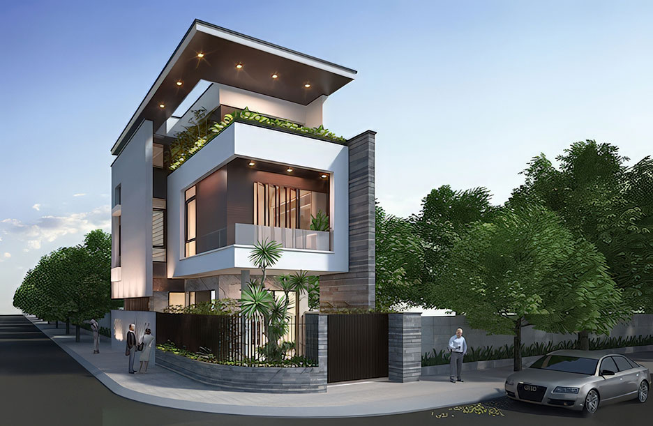 nhà phố 3 tầng 2 mặt tiền đẹp