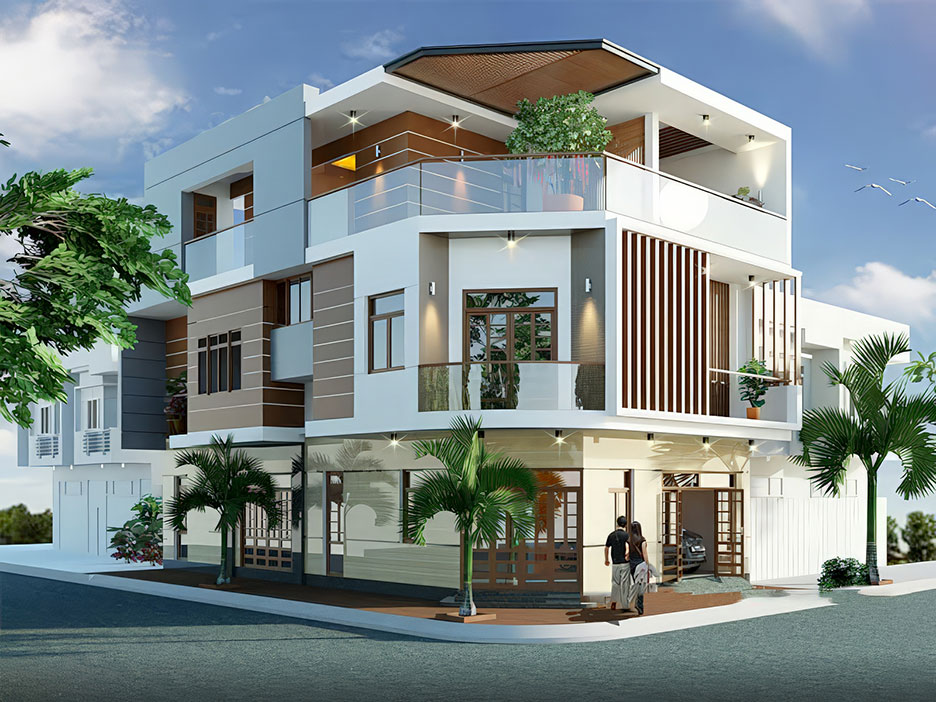 nhà phố 3 tầng 2 mặt tiền đẹp