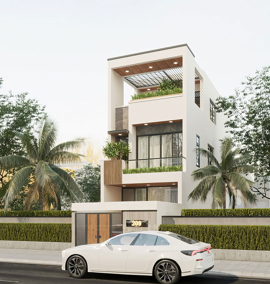 Nhà mái bằng 3 tầng đẹp