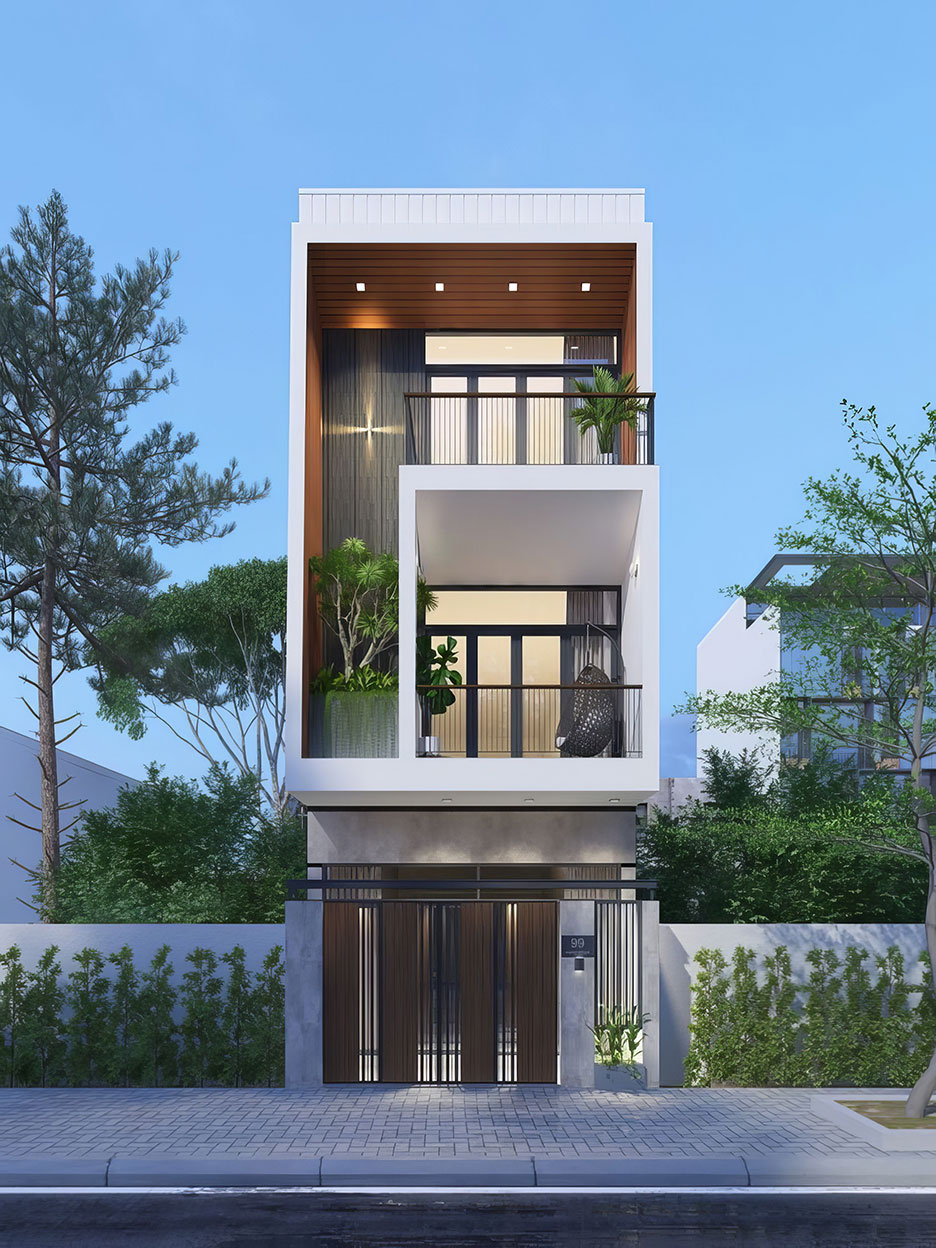 Mẫu nhà 3 tầng mái bằng đẹp