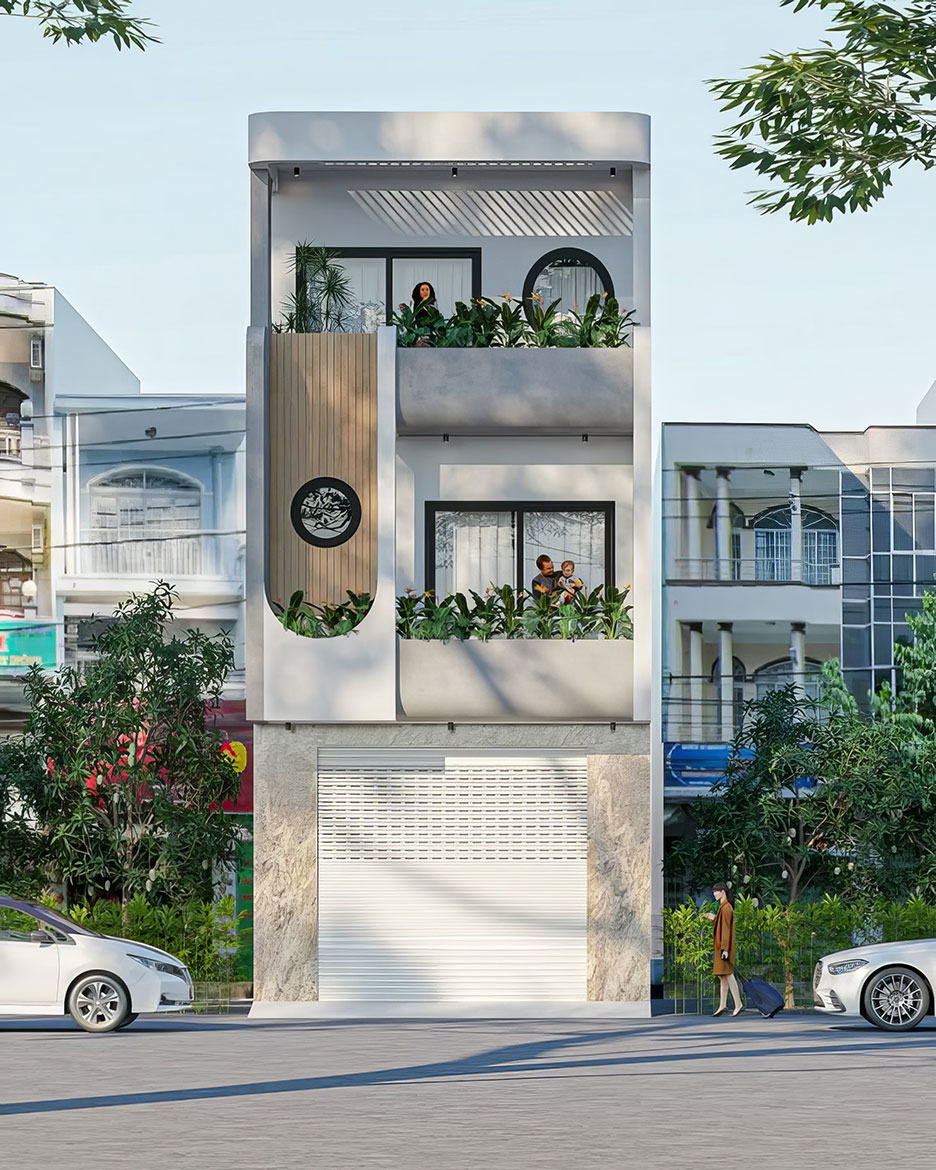 Mẫu nhà 3 tầng mái bằng đẹp