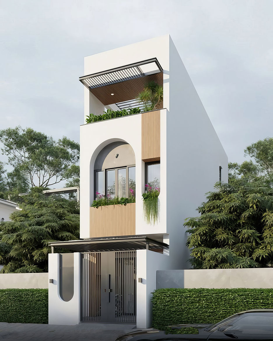 nhà phố 3 tầng mái bằng